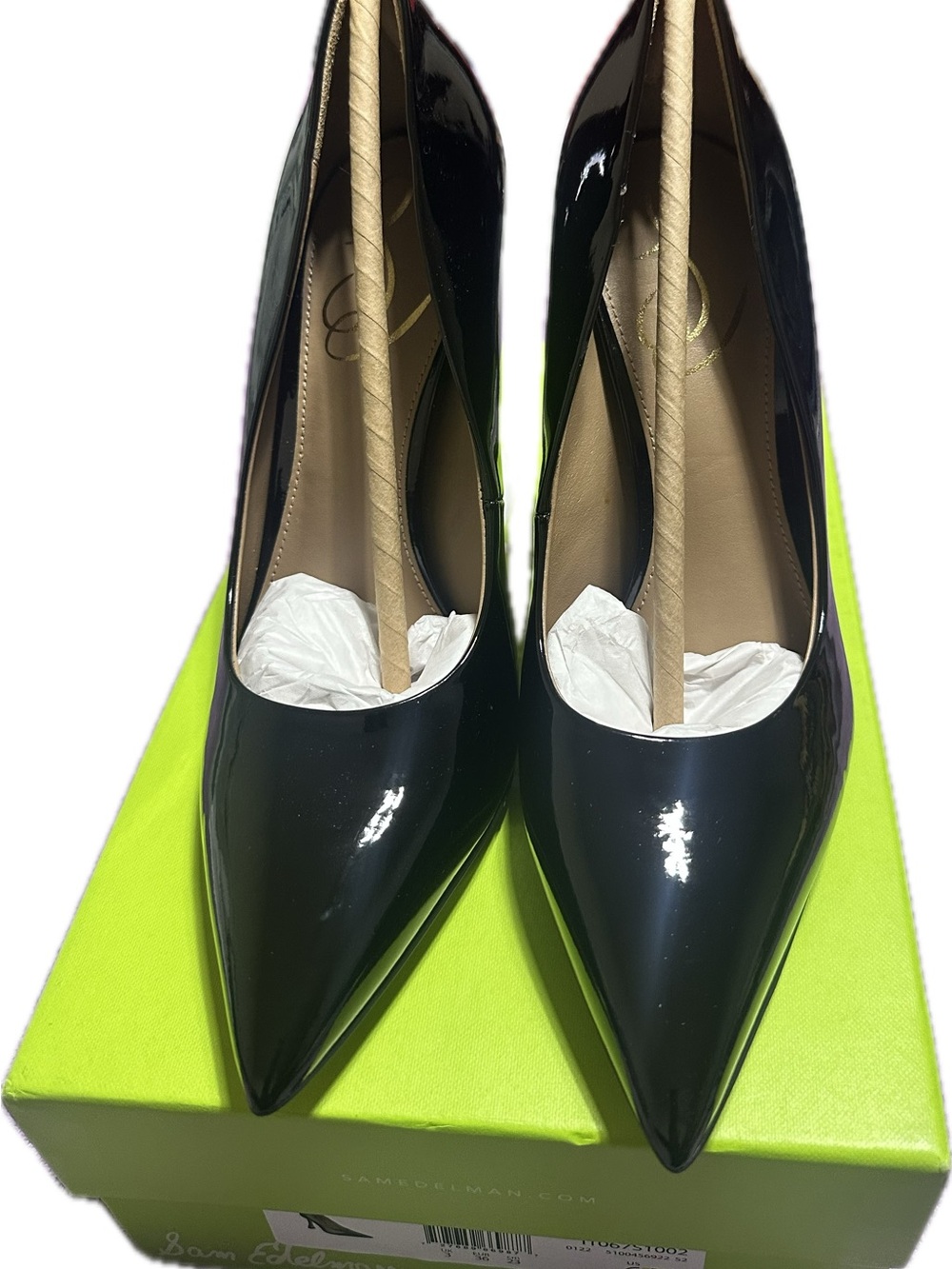 Sam Edelman Black Patent Pointed Toe Pumps - Glossy Stiletto